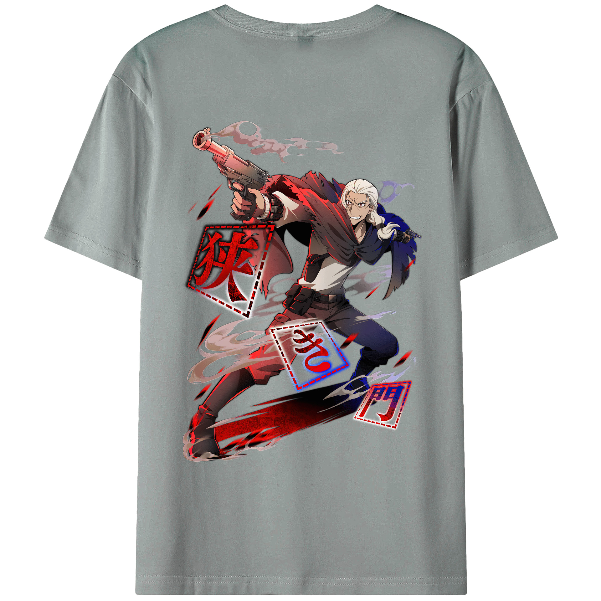 （画像用） 文豪ストレイドッグス Bungo Stray Dogs 綿100％ メンズ半袖Tシャツ（バックプリント） 通気性